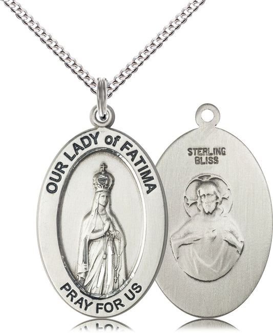 Sterling Silver O/L of Fatima Pendant
