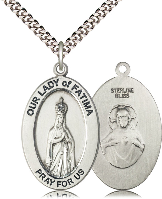Sterling Silver O/L of Fatima Pendant
