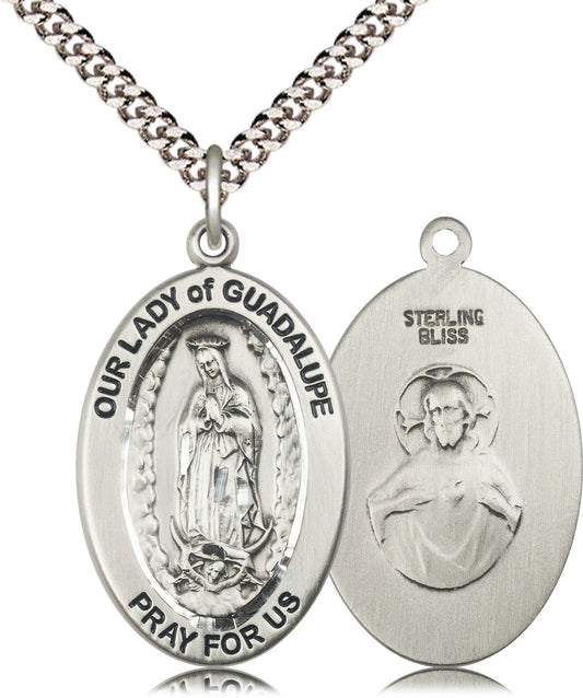 Sterling Silver O/L of Guadalupe Pendant