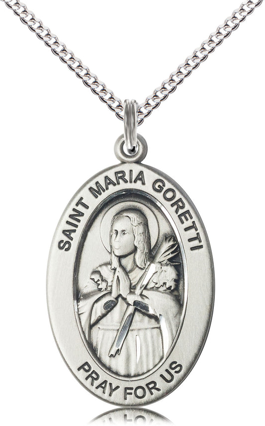 Sterling Silver SAINT MARIA GORETTI Pendant