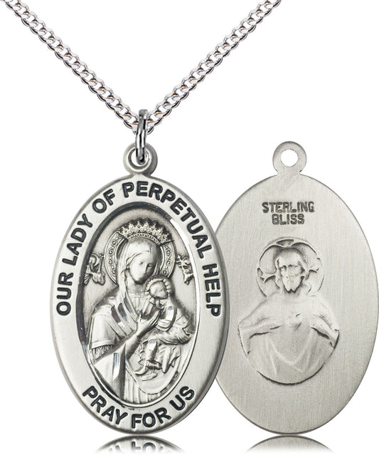 Sterling Silver Our Lady of Perpetual Help Pendant