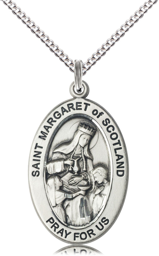 Sterling Silver SAINT MARGARET of SCOTLAND Pendant