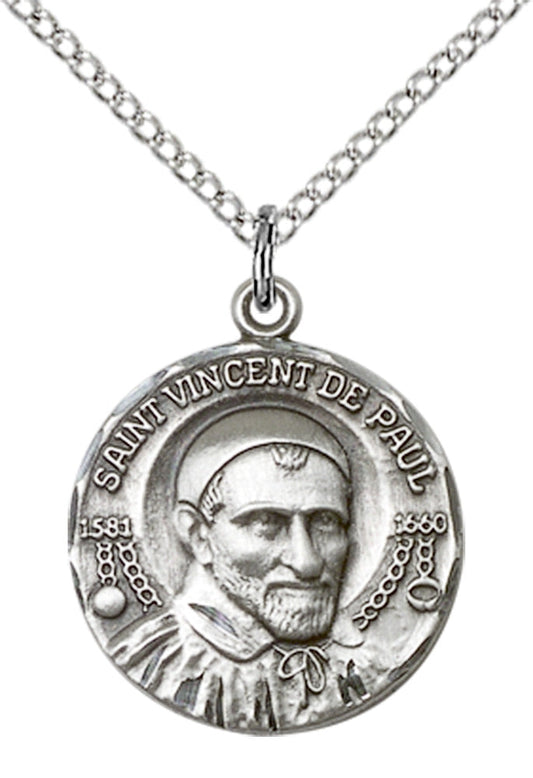 Sterling Silver St. Vincent de Paul Pendant