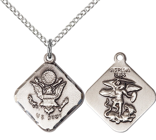 Sterling Silver ARMY DIAMOND Pendant