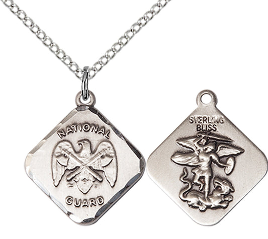 Sterling Silver NAT'L GUARD DIAMOND Pendant