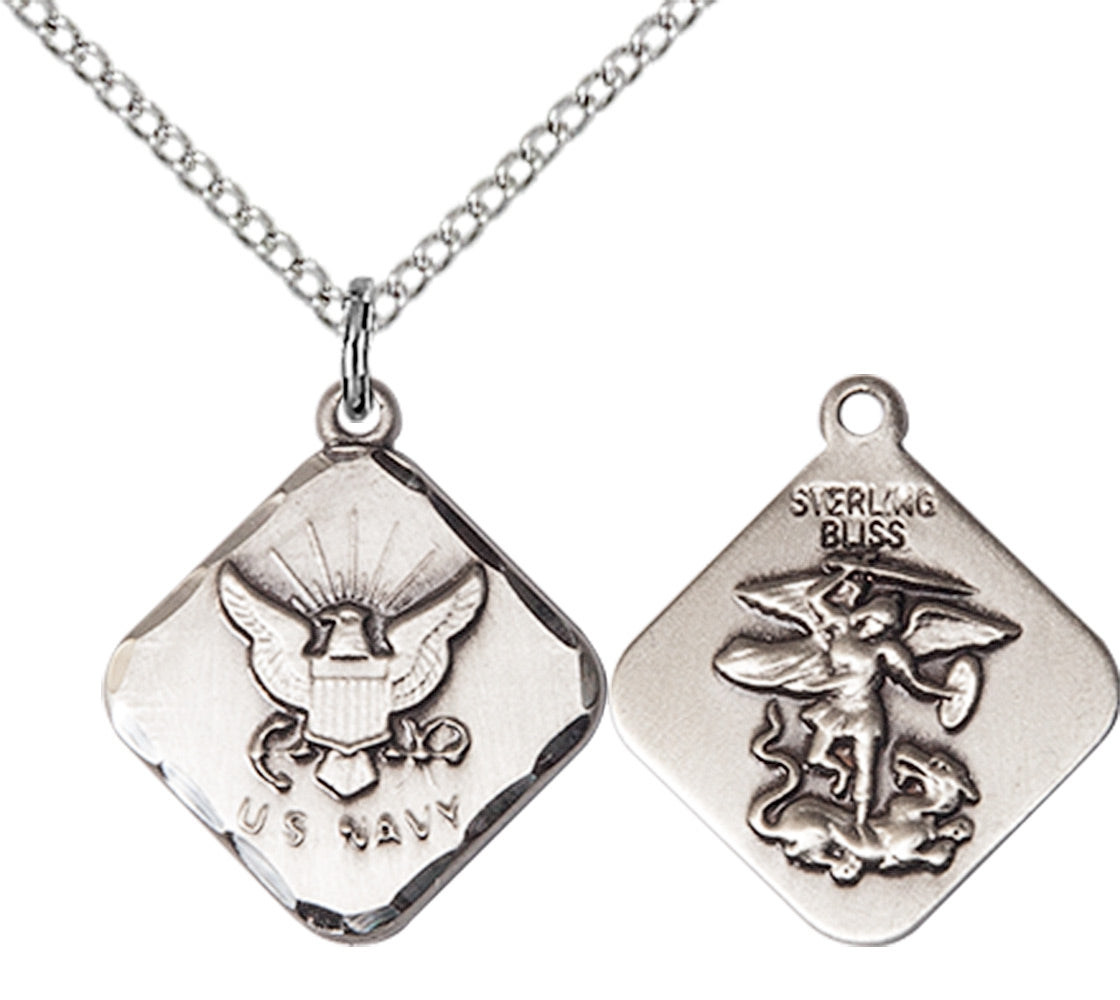 Sterling Silver NAVY DIAMOND Pendant