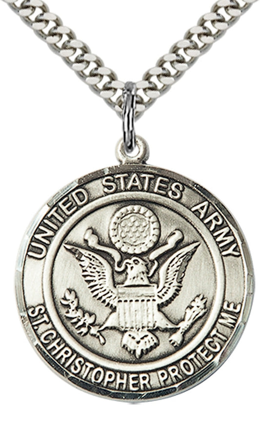 Sterling Silver ARMY/ST. CHRISTOPHER Pendant