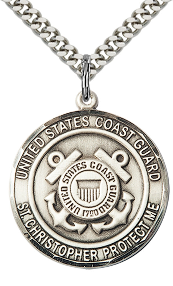 Sterling Silver COAST GUARD/ST. CHRISTOPHER Pendant