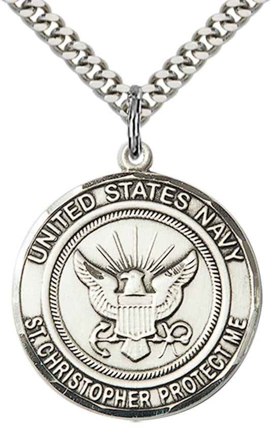 Sterling Silver NAVY/ST. CHRISTOPHER Pendant