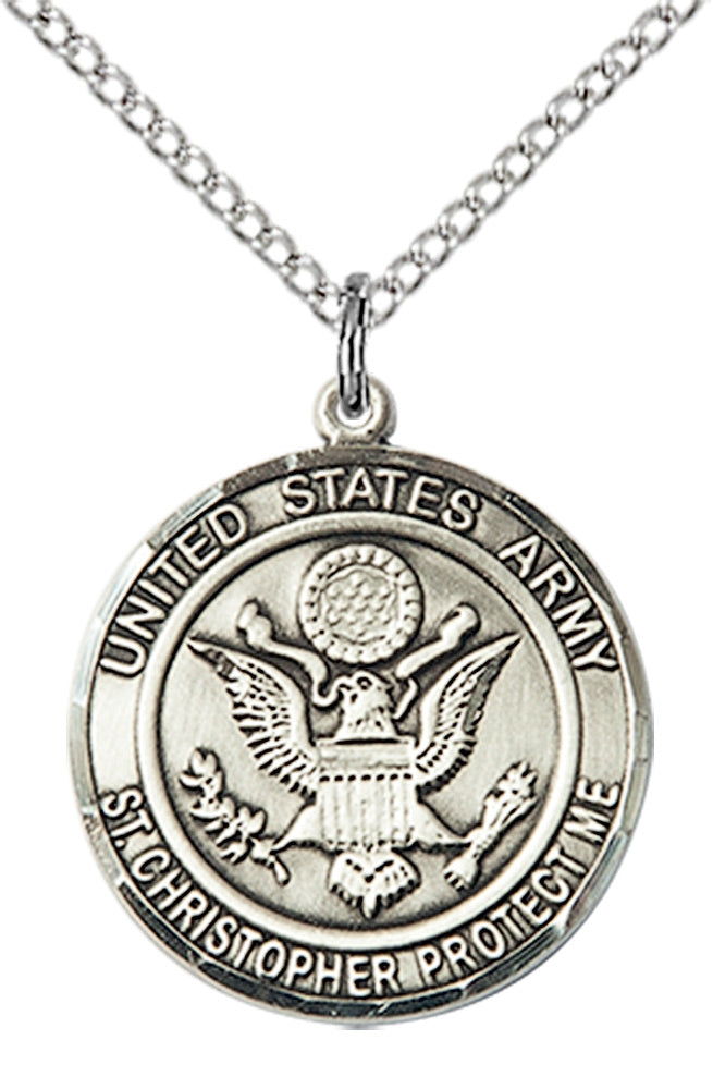 Sterling Silver ARMY/ST. CHRISTOPHER Pendant