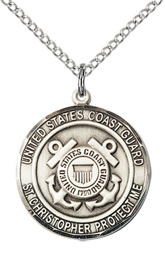 Sterling Silver COAST GUARD/ST. CHRISTOPHER Pendant