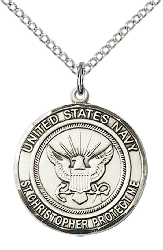Sterling Silver NAVY/ST. CHRISTOPHER Pendant