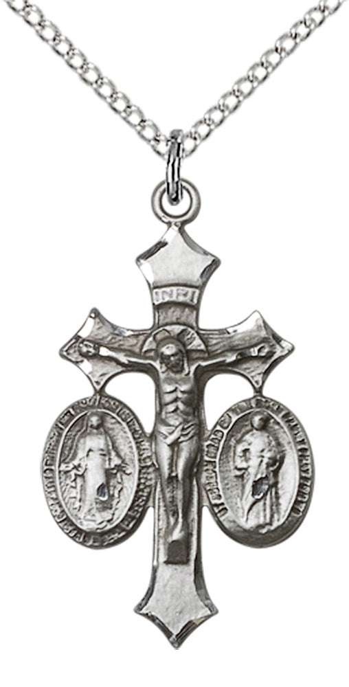 Sterling Silver Jesus, Mary & Joseph Pendant