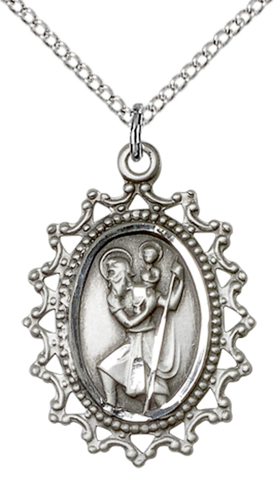 Sterling Silver St. Christopher Pendant