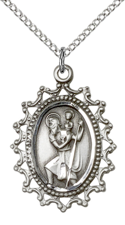 Sterling Silver St. Christopher Pendant