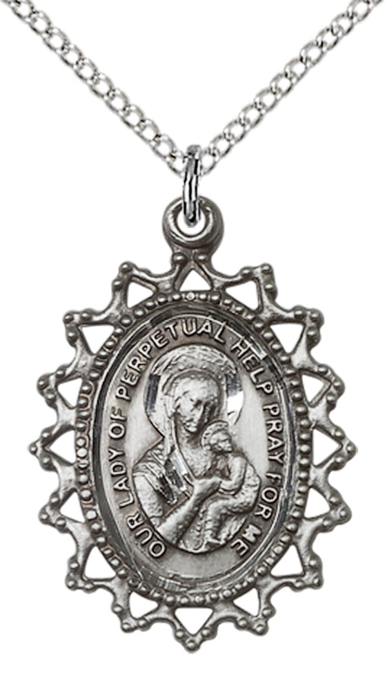 Sterling Silver O/L of Perpetual Help Pendant