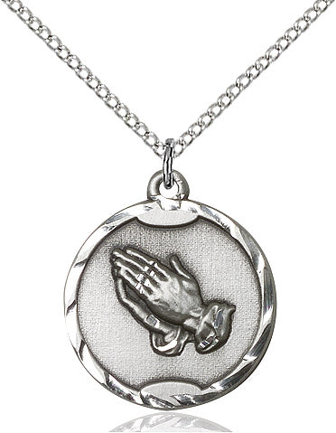 Sterling Silver Praying Hands Pendant