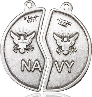 Sterling Silver Miz Pah Coin Set / Navy Pendant