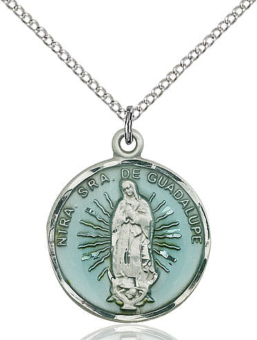 Sterling Silver O/L of Guadalupe Pendant