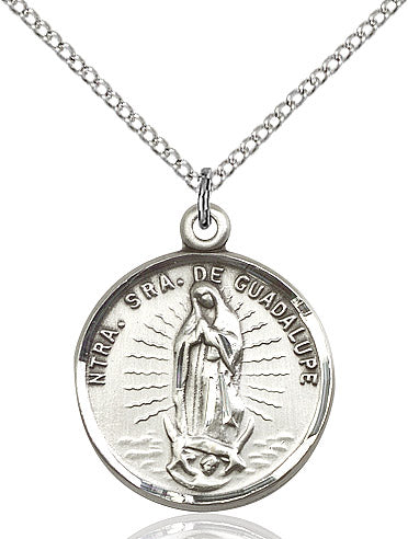 Sterling Silver O/L of Guadalupe Pendant