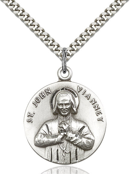 Sterling Silver St. John Vianney Pendant