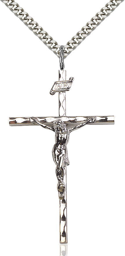 Sterling Silver Knurled Crucifix Pendant