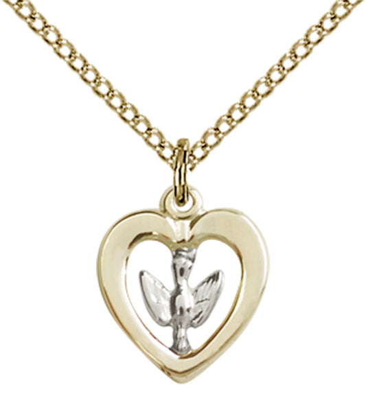 Two-Tone SS/GF Holy Spirit Pendant