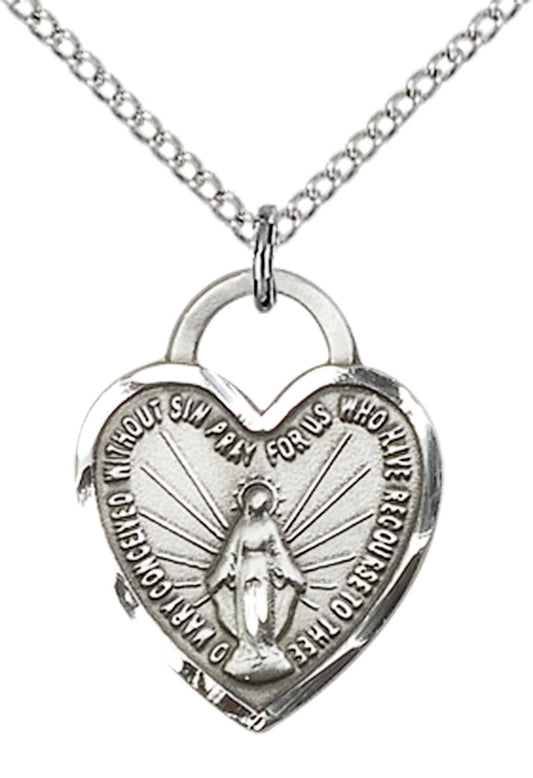 Sterling Silver Miraculous Heart Pendant
