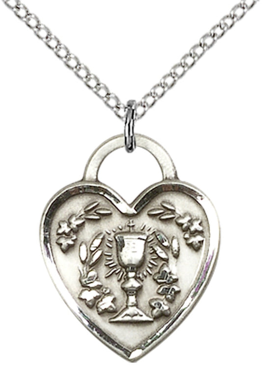 Sterling Silver Communion Heart Pendant