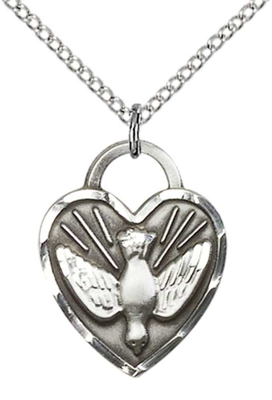 Sterling Silver Confirmation Heart Pendant
