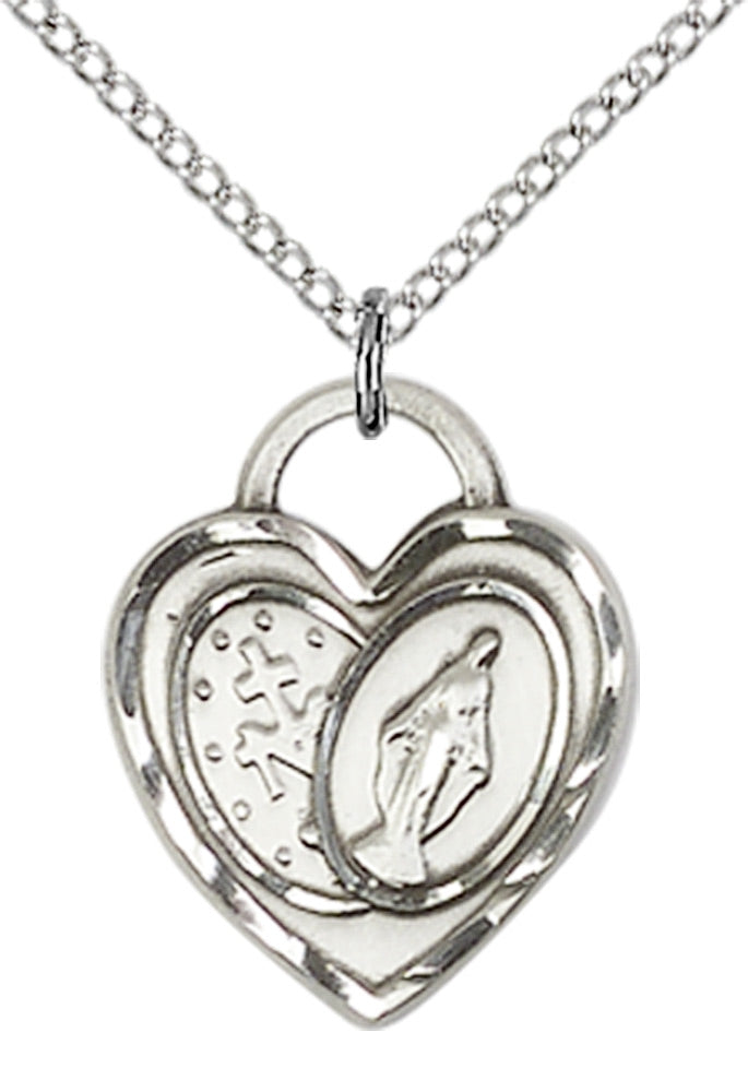 Sterling Silver Miraculous Heart Pendant