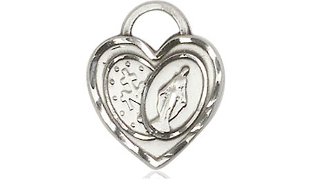 Sterling Silver Miraculous Heart Pendant