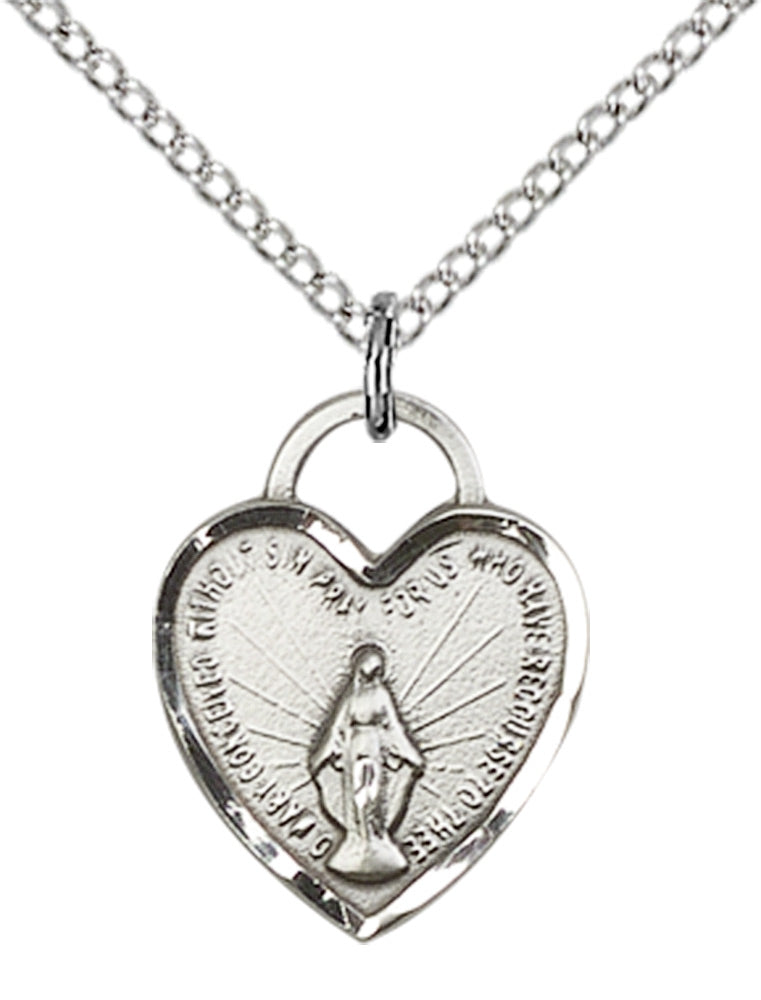 Sterling Silver Miraculous Heart Pendant