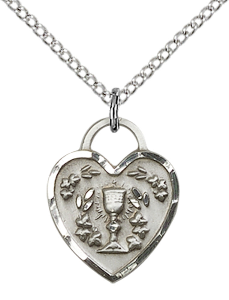 Sterling Silver Communion Heart Pendant