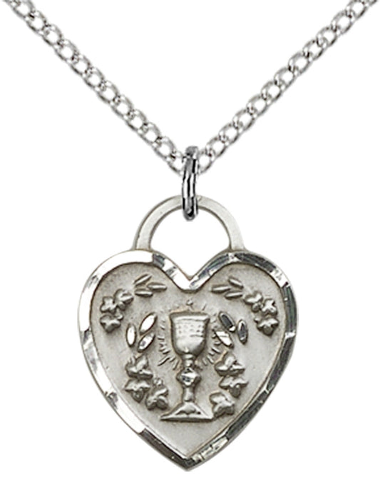 Sterling Silver Communion Heart Pendant