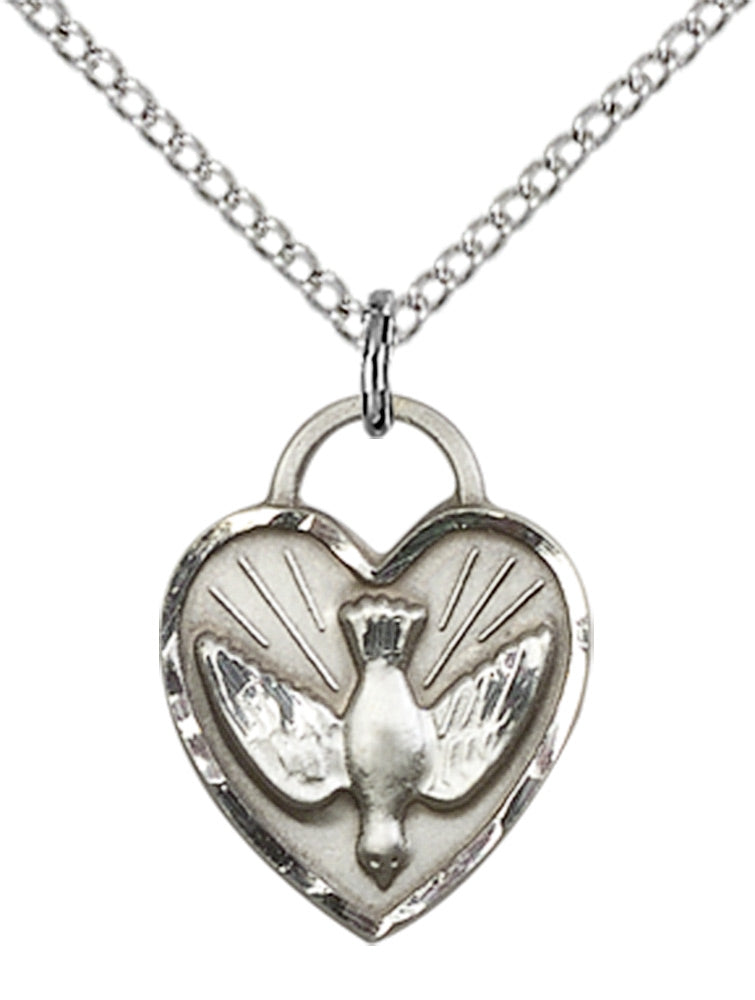 Sterling Silver Confirmation Heart Pendant