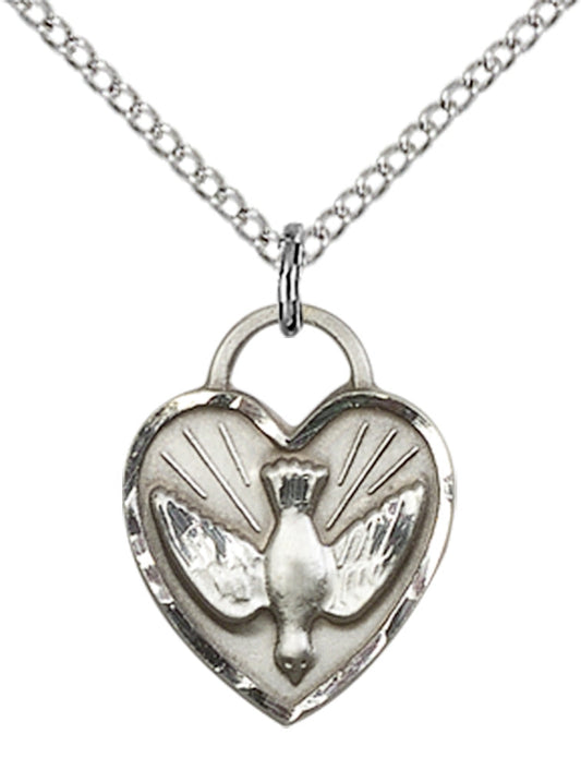 Sterling Silver Confirmation Heart Pendant