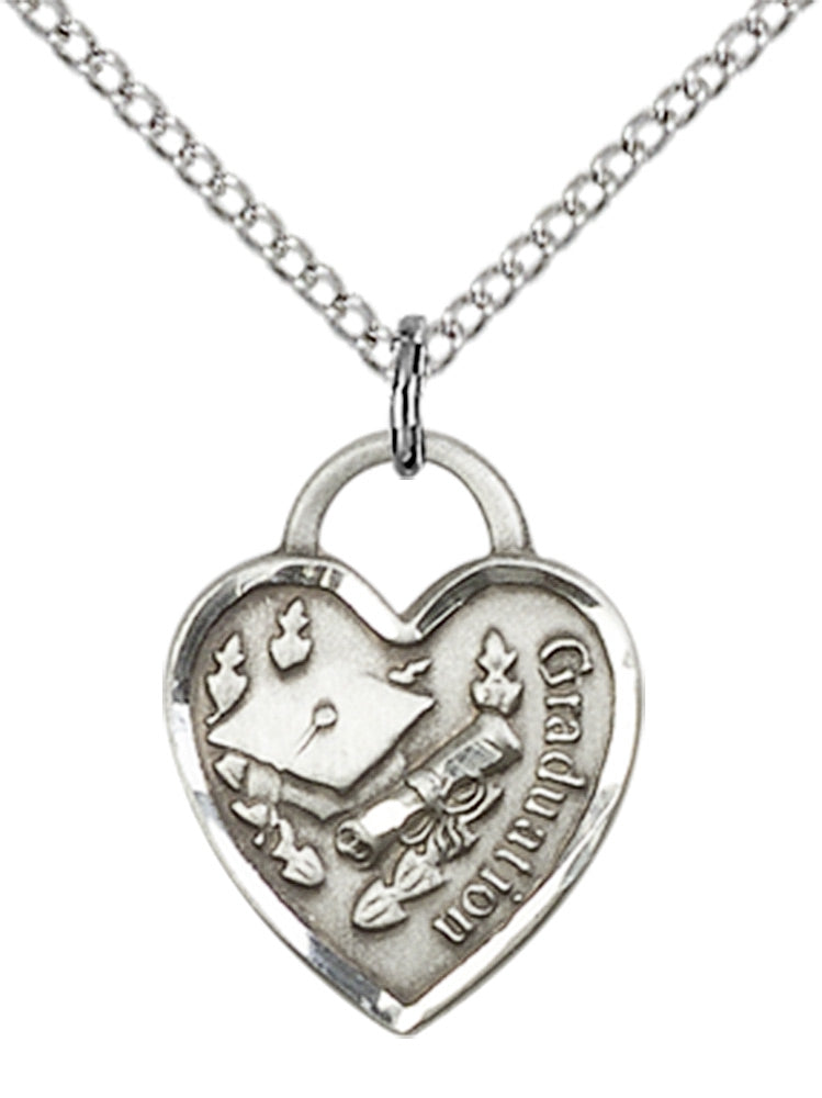 Sterling Silver Graduation Heart Pendant