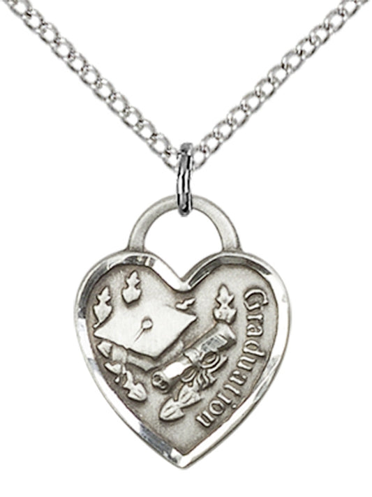Sterling Silver Graduation Heart Pendant