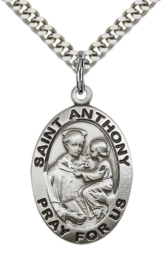 Sterling Silver St. Anthony of Padua Pendant
