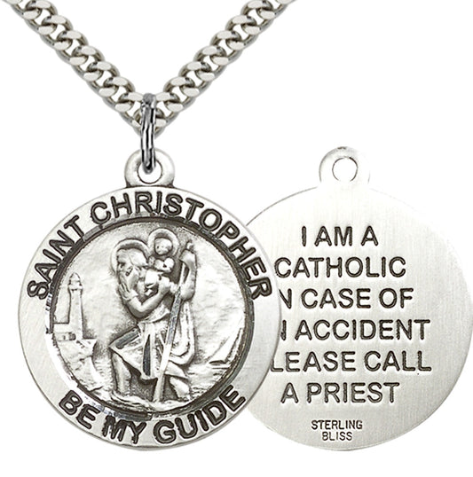 Sterling Silver St. Christopher Pendant