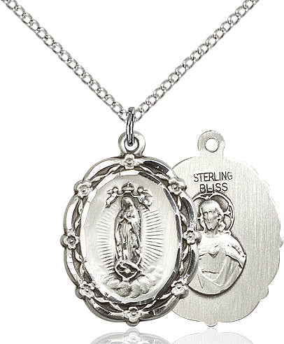 Sterling Silver O/L of Guadalupe Pendant