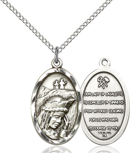 Sterling Silver O/L of La Salette Pendant