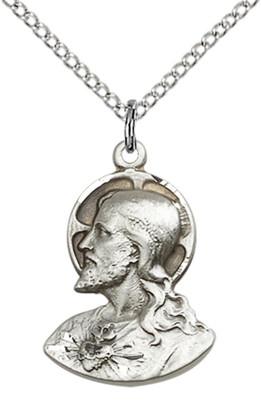 Sterling Silver Head of Christ Pendant