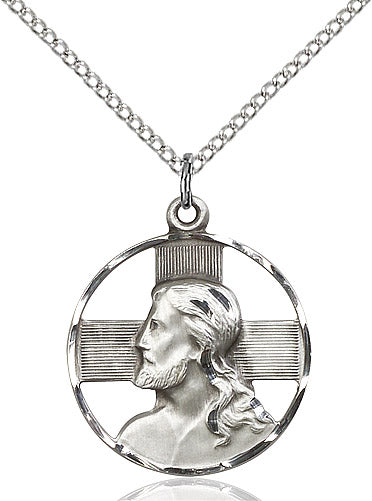 Sterling Silver Head of Christ Pendant
