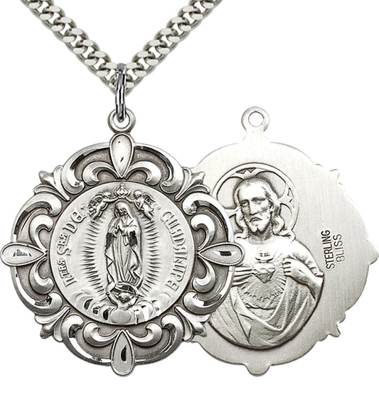 Sterling Silver O/L of Guadalupe Pendant
