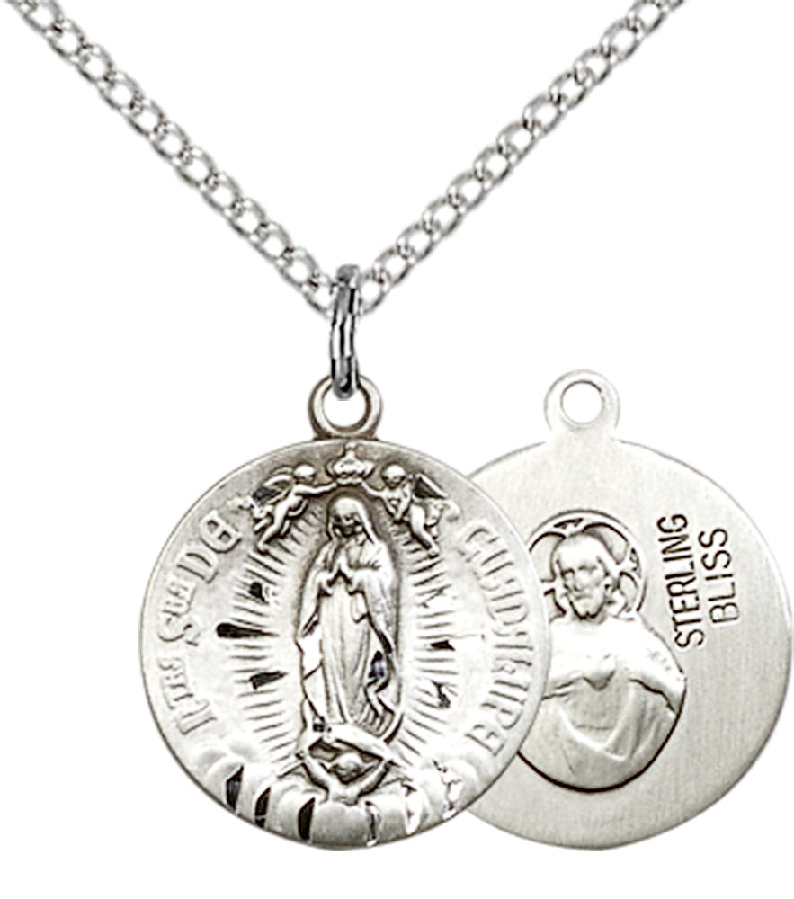 Sterling Silver O/L of Guadalupe Pendant