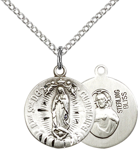 Sterling Silver O/L of Guadalupe Pendant