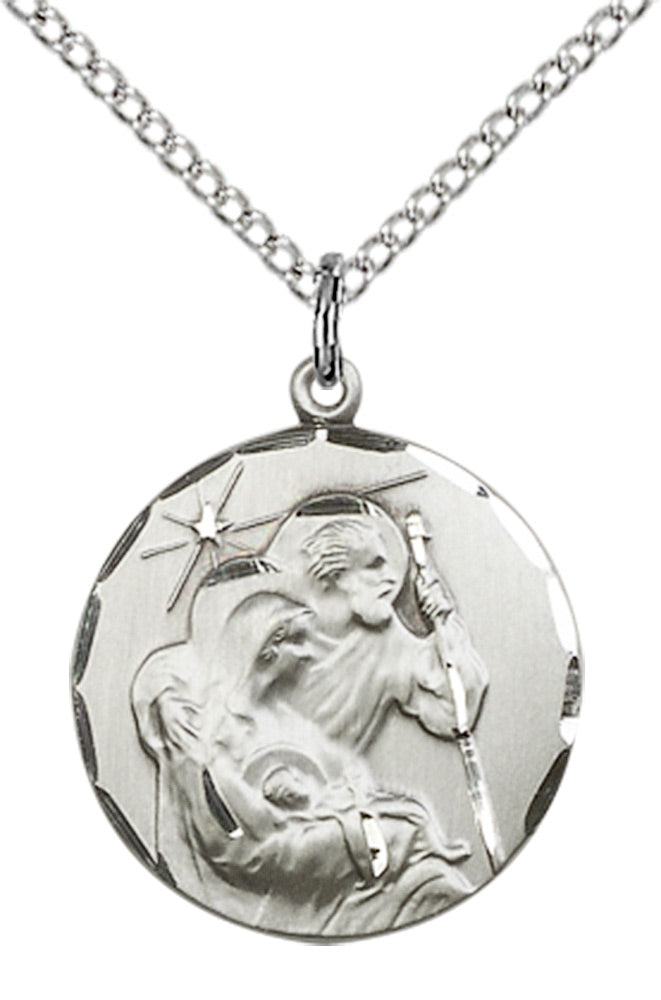 Sterling Silver Holy Family Pendant