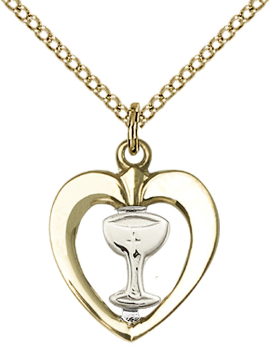 Two-Tone SS/GF Chalice / Heart Pendant